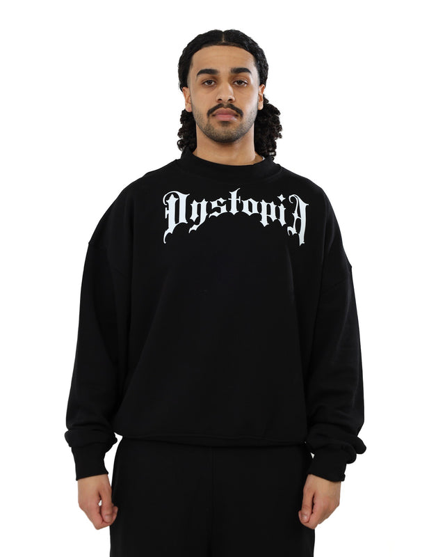 Black Logo Dystopia Crew Neck Sweater