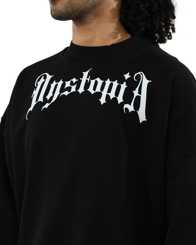 Black Logo Dystopia Crew Neck Sweater