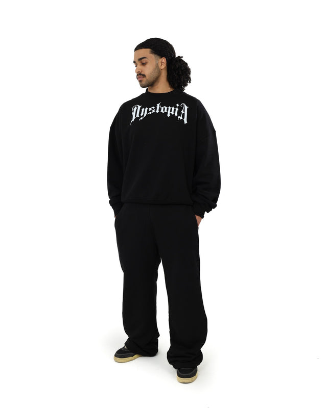 Black Logo Dystopia Crew Neck Sweater