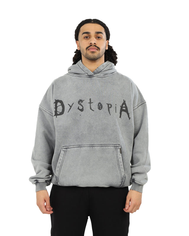 هودي لوجو ديستوبيا الرمادي المغسول
