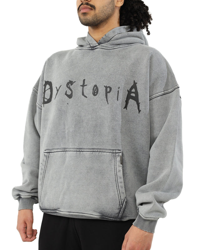 هودي لوجو ديستوبيا الرمادي المغسول