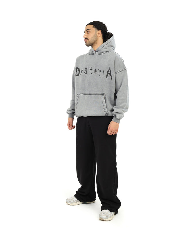 هودي لوجو ديستوبيا الرمادي المغسول