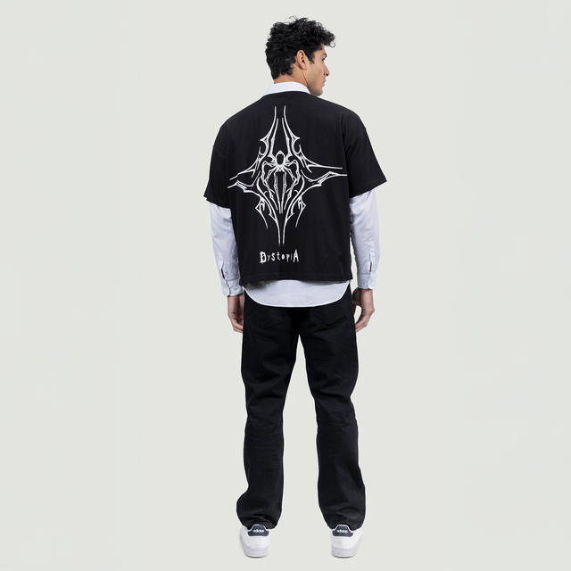 تي شيرت أسود "عنكبوت"