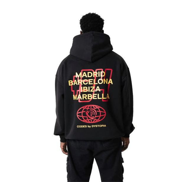 هودي أسود"Code +34"