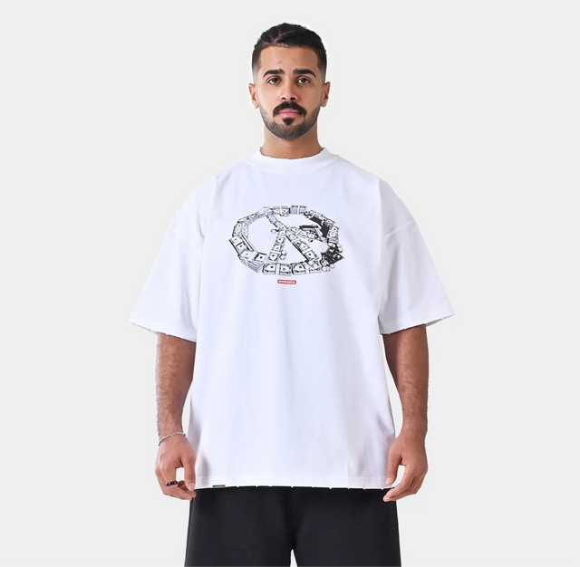 تي شيرت أبيض السلام