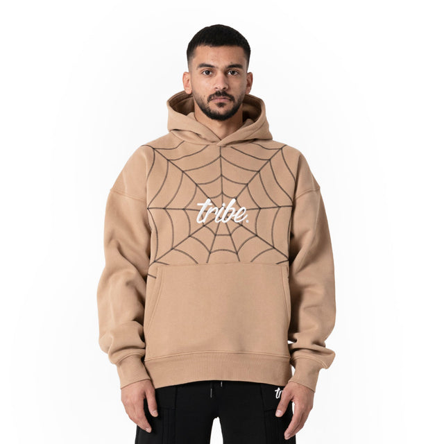 Beige Web Hoodie
