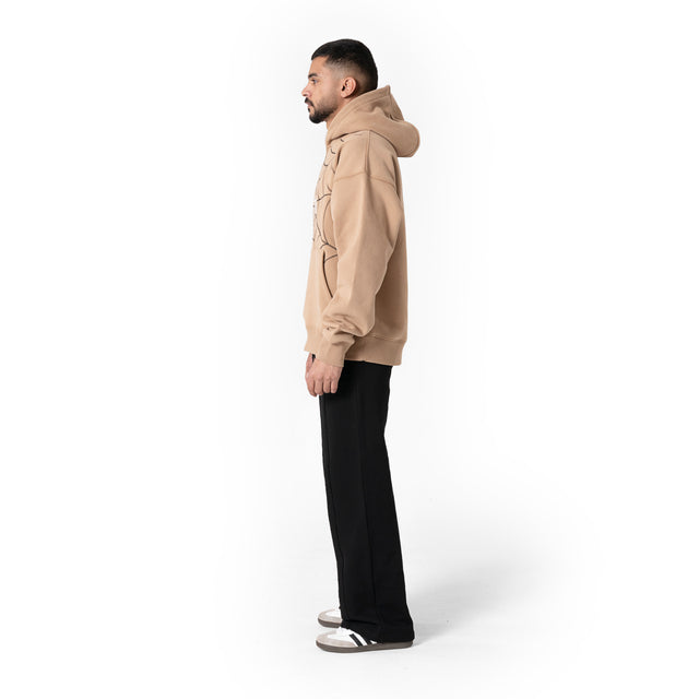 Beige Web Hoodie
