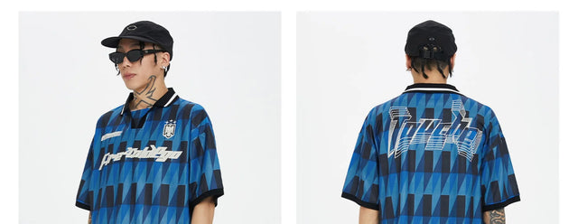 Blue & Black Football T-shirt F2CE