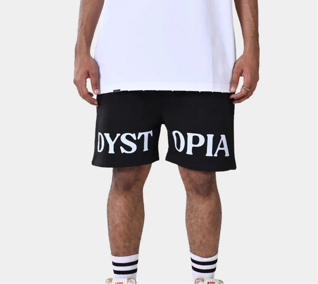Black "Dystopia Logo" Shorts
