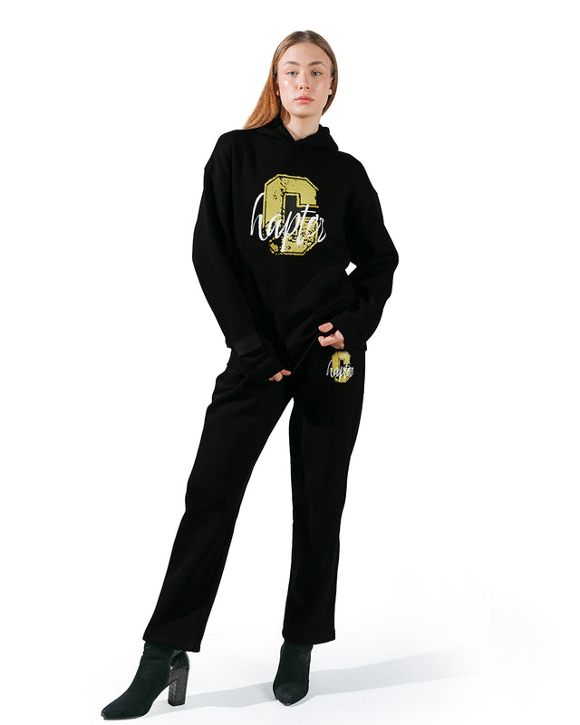 هودي أسود بشعار C