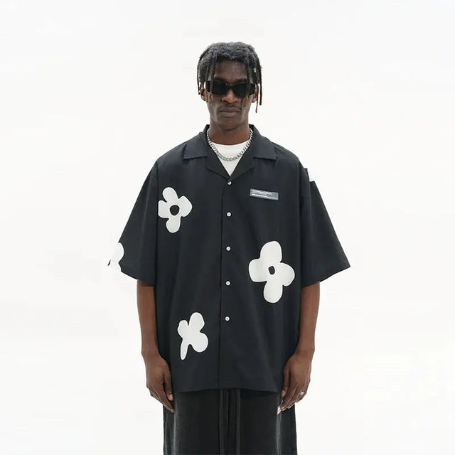 H&C Black Floral Shirt Harsh & Cruel