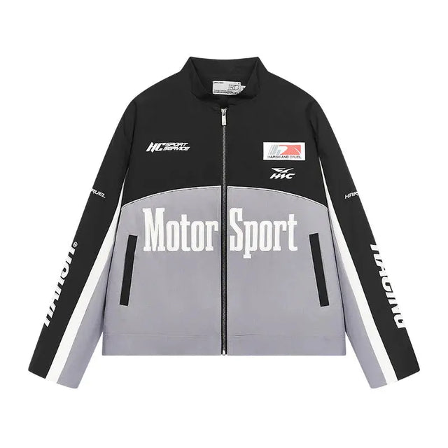 H&C Grey Vintage Racing Jacket Harsh & Cruel
