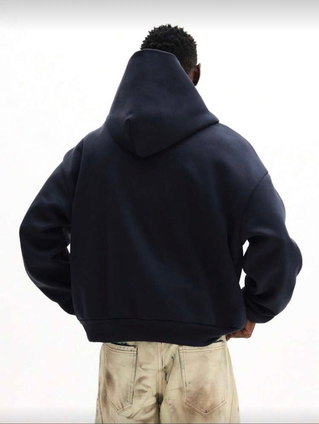 هودي سومون اسود بقصّة بوكسية و طباعة