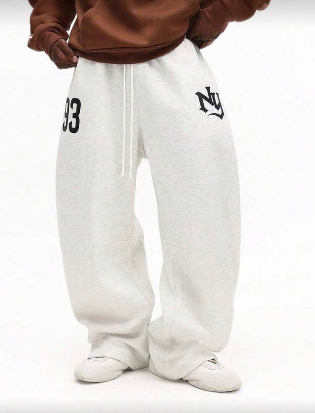 بنطلون سومون الرياضي الواسع رمادي