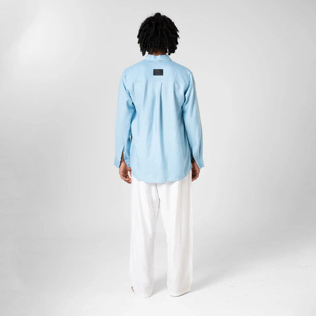 Powder Blue Linen Shirt Seemly