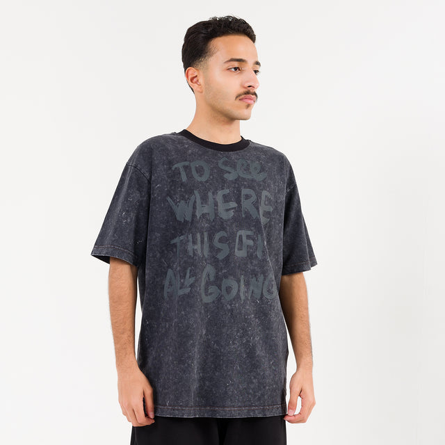 Washed Grey Other Face Graffiti T-shirt