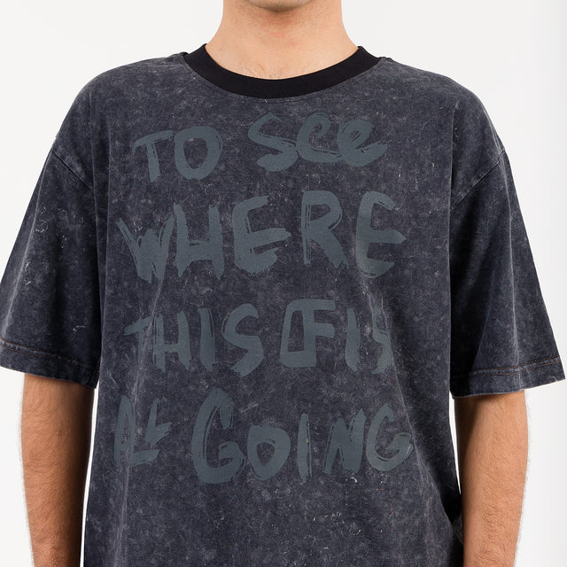 Washed Grey Other Face Graffiti T-shirt
