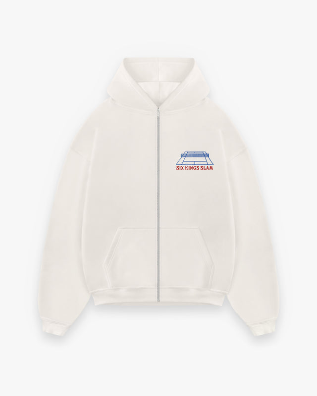 Six Kings Slam Cream Tennis Court Zip Hoodie