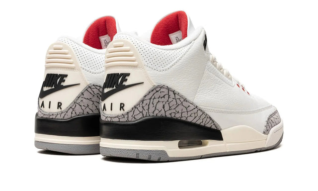 White Air Jordan 3 Cement Palette Sneakers