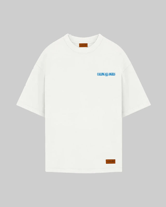 White Optimisez T-shirt Calling All Angels