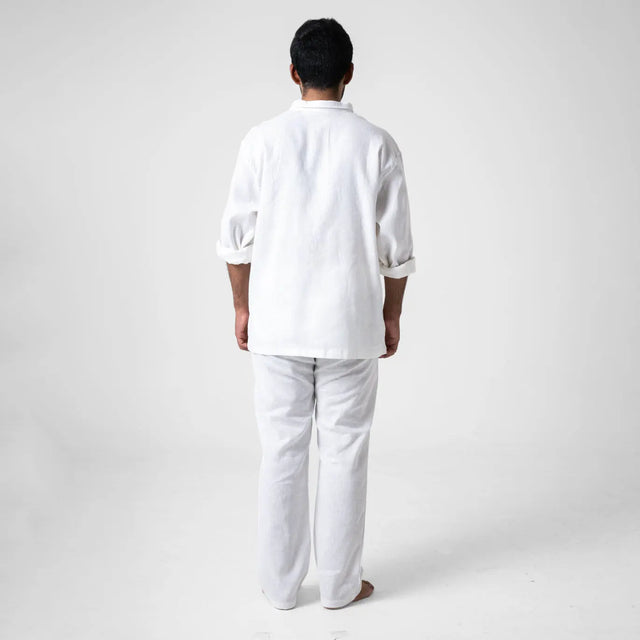 White & Beige Palette Linen Shirt Palette Linen