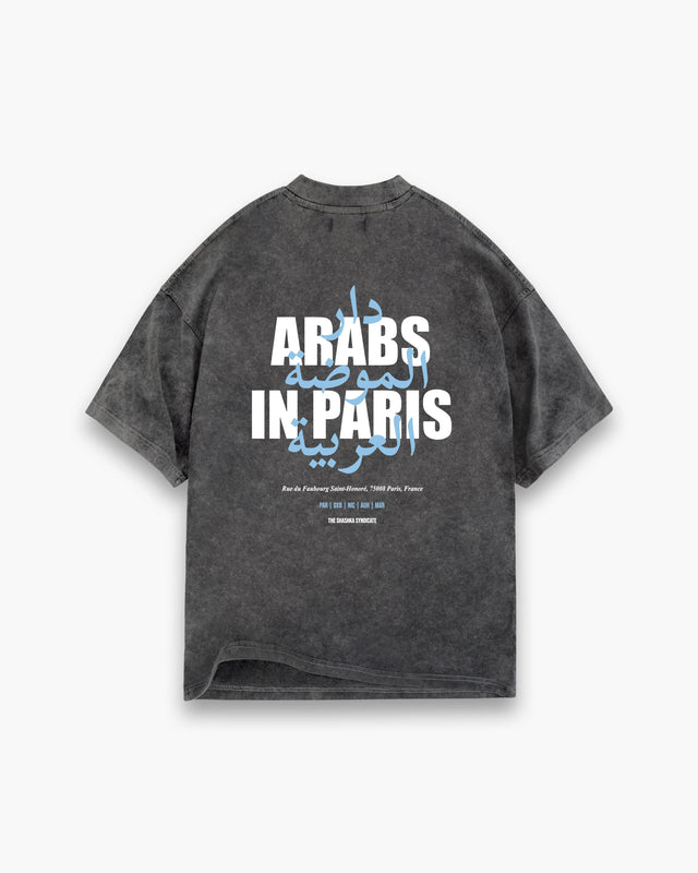 Washed Arabs in Paris T-shirt with Blue & White printing