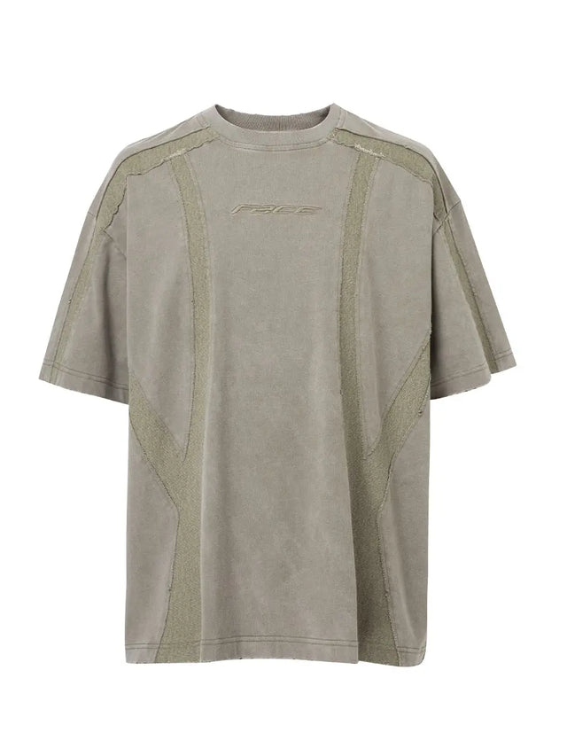 Beige Stitching T-shirt F2CE