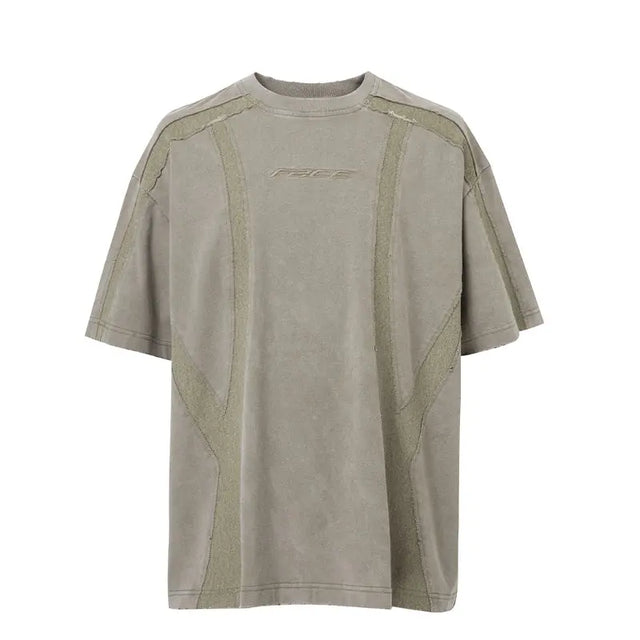 Beige Stitching T-shirt F2CE