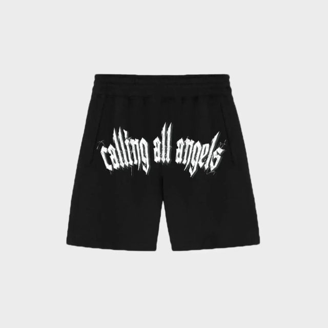 Black Big Logo Shorts Calling All Angels