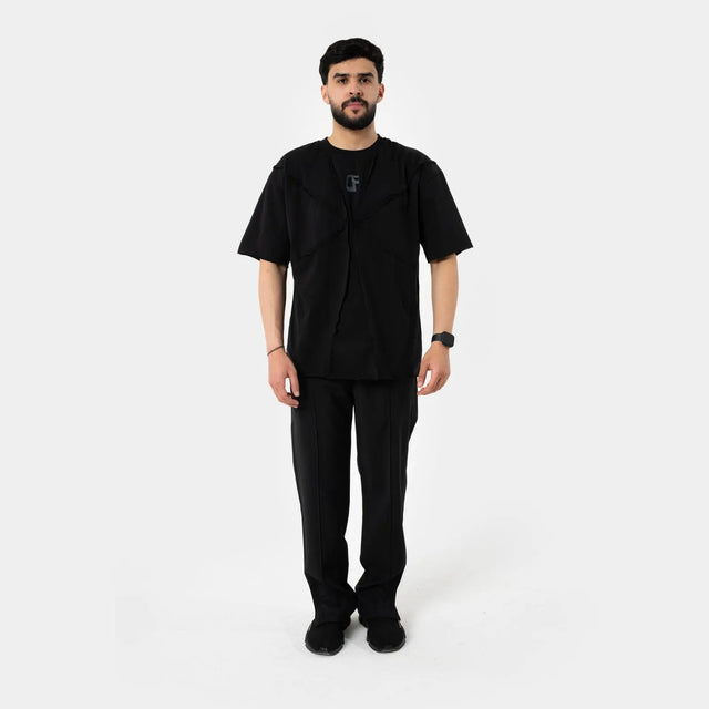 Black Stitching T-shirt Other Face