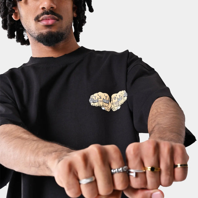 Black "Dystopia Hands Logo" T-shirt Dystopia