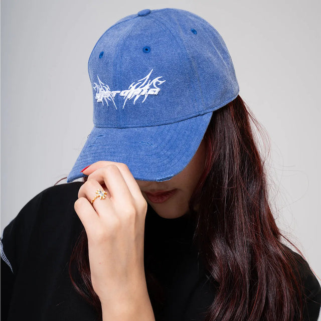 Blue Cap with White Logo Dystopia