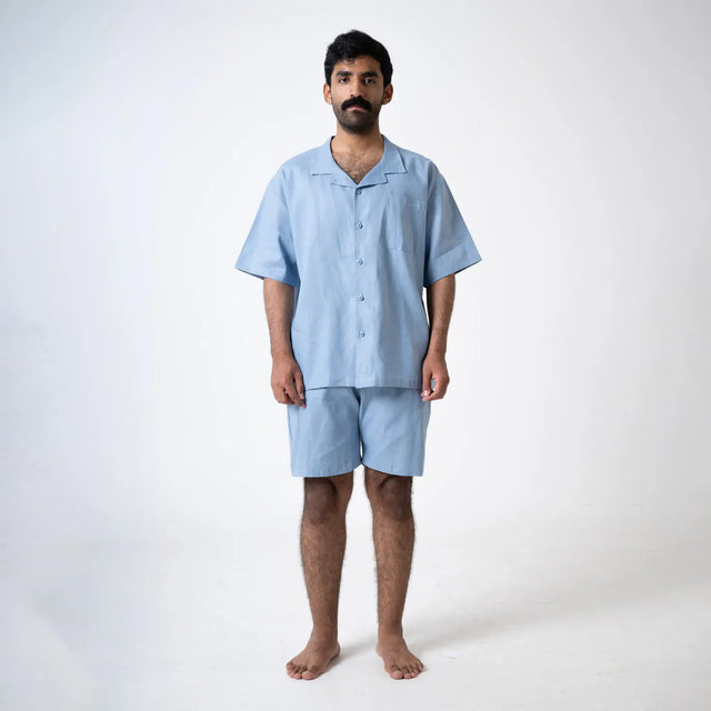 Blue Linen Shorts Palette Linen