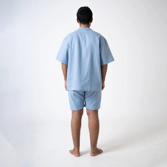 Blue Linen Shorts Palette Linen