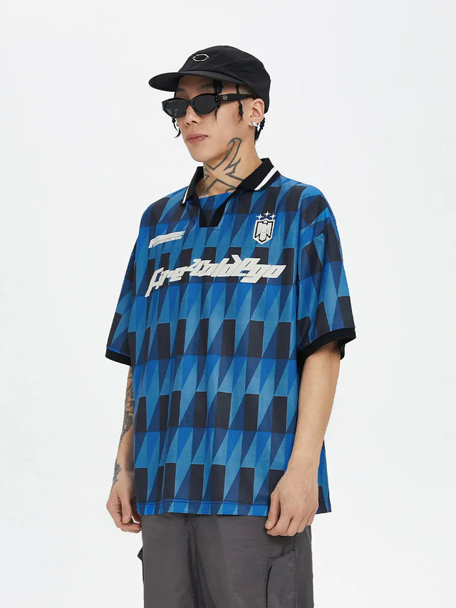 Blue & Black Football T-shirt F2CE