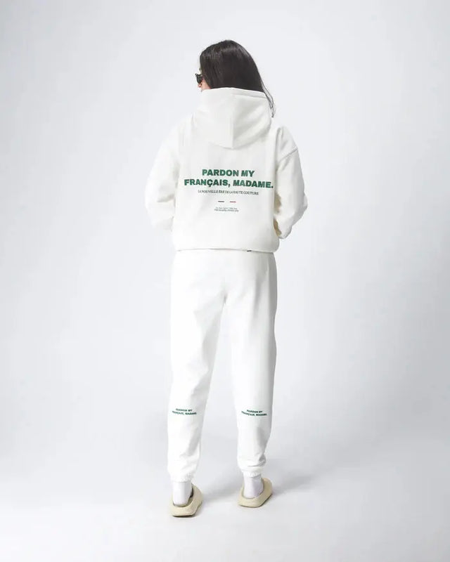 Cream "Pardon My French" with Green Hoodie Shashka