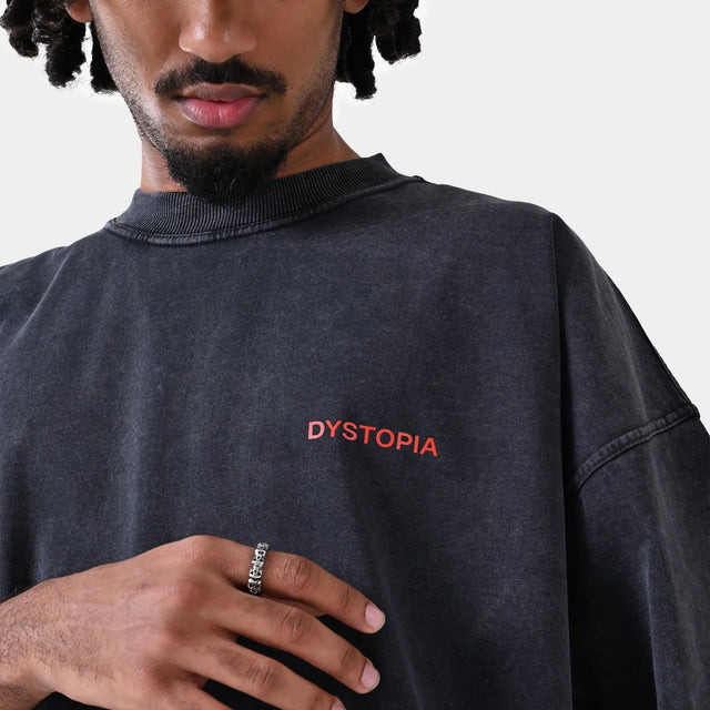 Dark Washed Gray "Code 012" T-shirt Dystopia