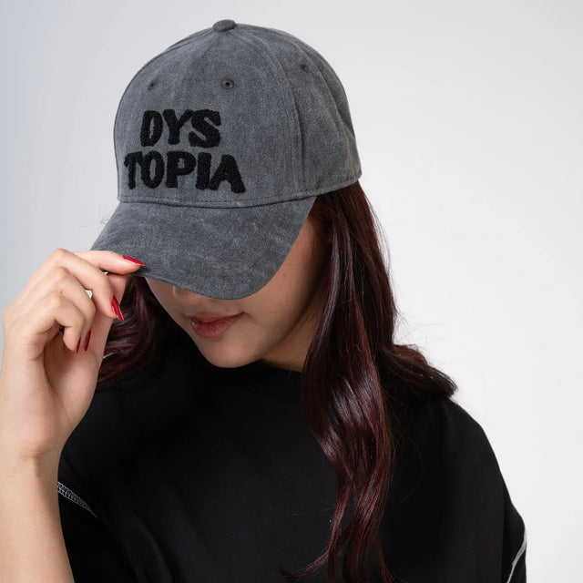 Grey Cap with Black Logo Dystopia