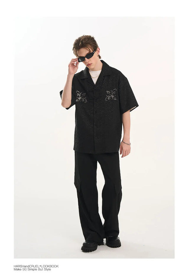 H&C Black Pocket Flower Shirt Harsh & Cruel