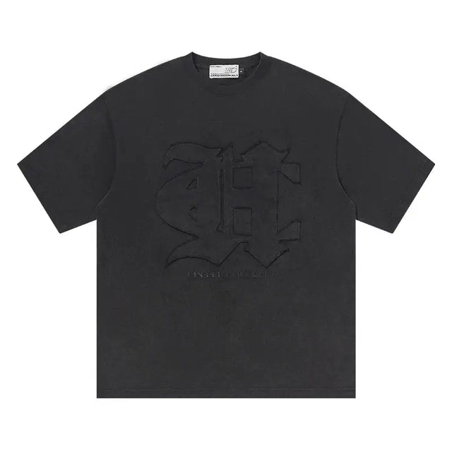 H&C Black Stitched Logo T-shirt Harsh & Cruel