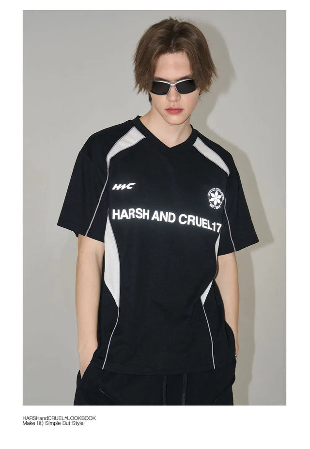 H&C Black & White Logo Football Jersey Harsh & Cruel