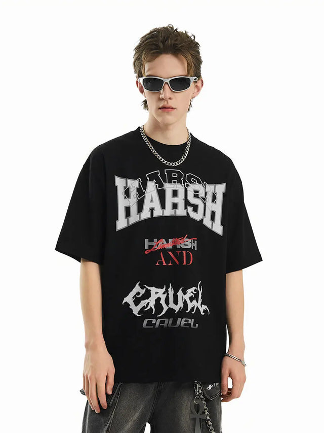 H&C Multi logo Black T-shirt Harsh & Cruel