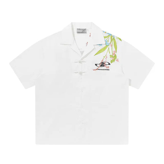 H&C White Embroidered Floral Shirt Harsh & Cruel