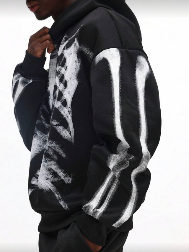 SUMWON Black Skeleton Hoodie