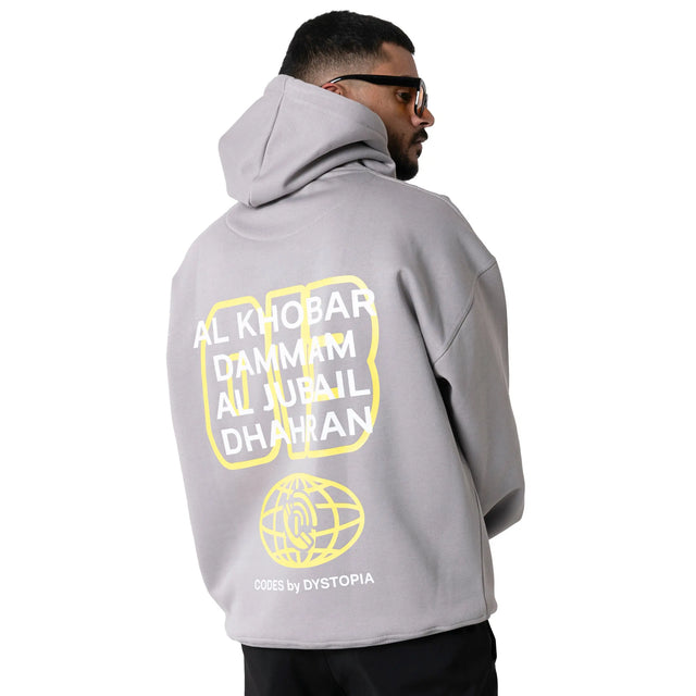 Light Gray Code 013 Hoodie Dystopia