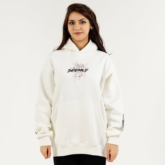 White Splatter Hoodie