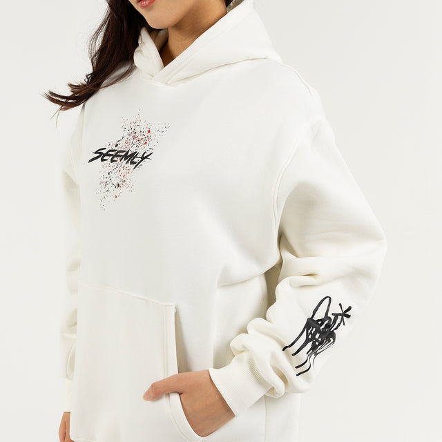 White Splatter Hoodie