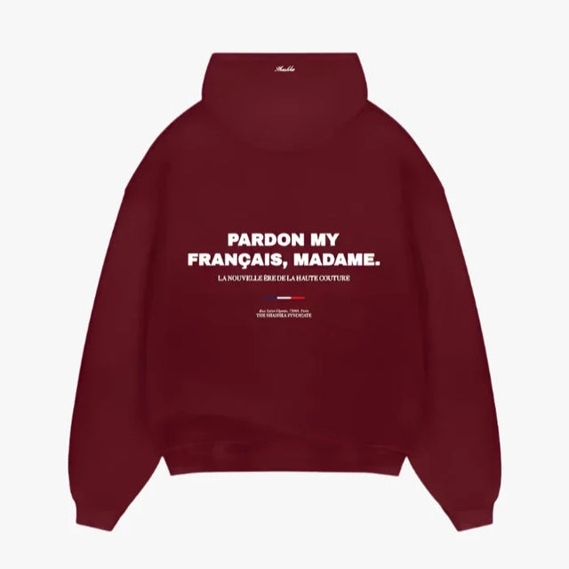 Maroon Pardon My French Hoodie Shashka