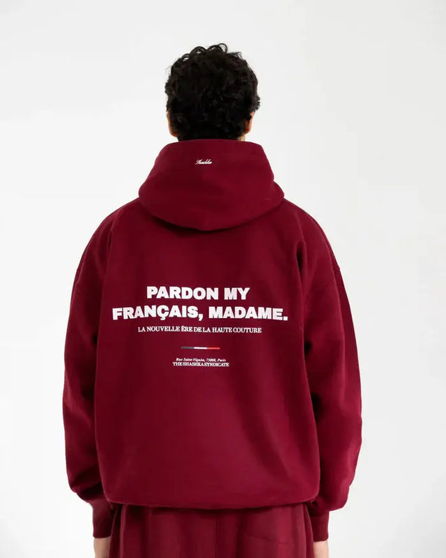 Maroon Pardon My French Hoodie Shashka