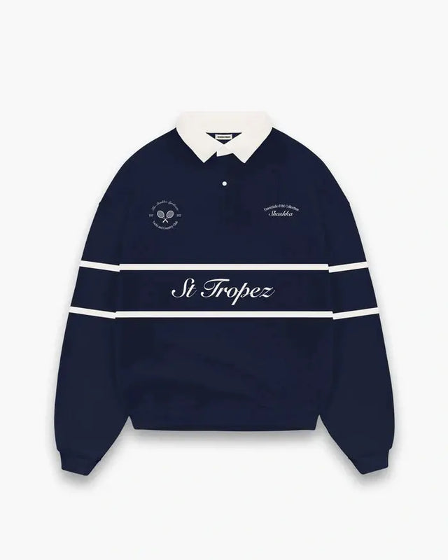 Navy Tennis Polo Sweatshirt Shashka